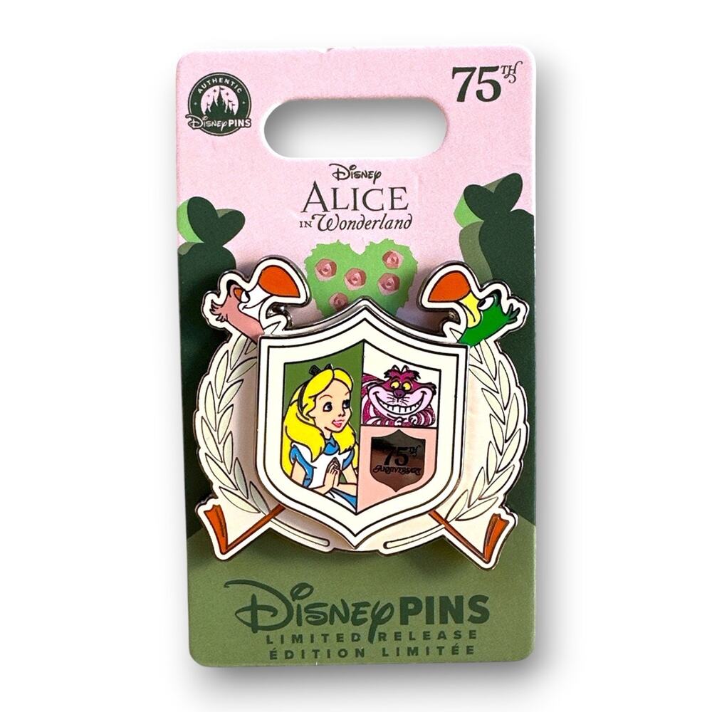 Disney Parks Alice in Wonderland 75th Anniversary Shield LR pin